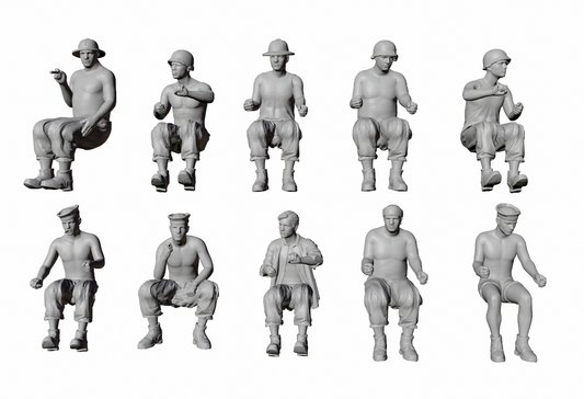 WWII US Navy Seabees - Tractor/Bulldozer Operators/Truck Drivers - 10 Figure Set