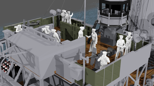 WWII Royal Navy - The Bridge - 10 Figure Set